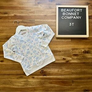 NEW TBBC Cassidy Comfy Knit Crewneck Just Lion Around White Beale Street Blue 3T